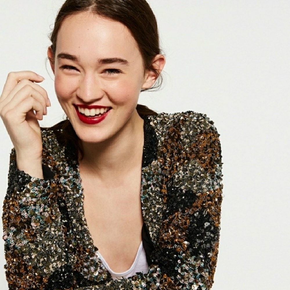 Zara Patchwork Sequin Jacket